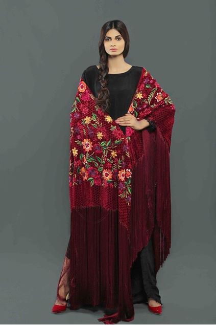 Picture of Cape Shawl With Silk Tassles