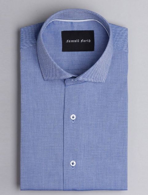 Picture of Blue Cotton Structured Business Formal Shirt