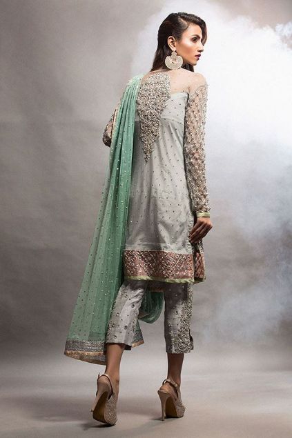 Picture of Grey Short Shirt with Mint Dupatta